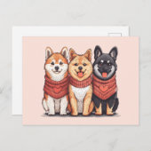 Valentijnsdag Shiba Inu Dogs Briefkaart (Voorkant / Achterkant)