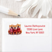 Valentijnsdag Shiba Inu Dogs Etiket (Insitu)