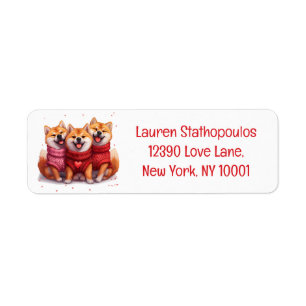 Valentijnsdag Shiba Inu Dogs Etiket