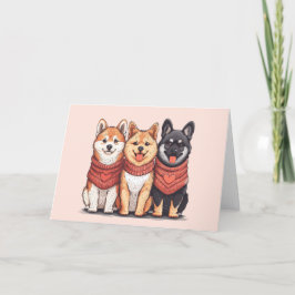 Valentijnsdag Shiba Inu Dogs Feestdagen Kaart