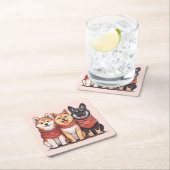 Valentijnsdag Shiba Inu Dogs Kartonnen Onderzetters (Insitu)