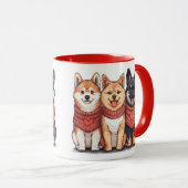 Valentijnsdag Shiba Inu Dogs Mok (Voorkant rechts)