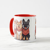 Valentijnsdag Shiba Inu Dogs Mok (Voorkant links)
