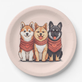 Valentijnsdag Shiba Inu Dogs Papieren Bordje