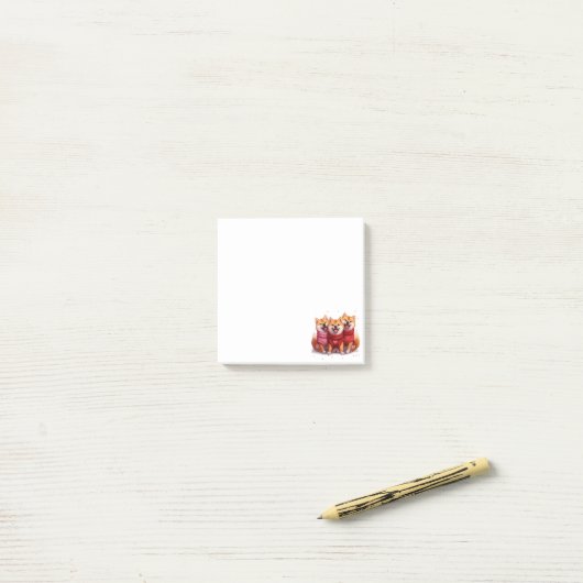 Valentijnsdag Shiba Inu Dogs Post-it® Notes (Op bureau)