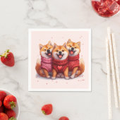 Valentijnsdag Shiba Inu Dogs Servet (Insitu)