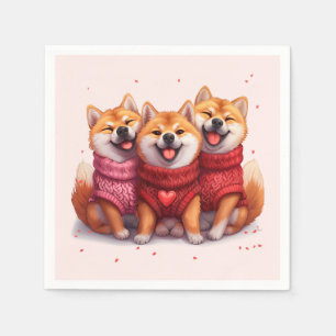 Valentijnsdag Shiba Inu Dogs Servet