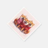 Valentijnsdag Shiba Inu Dogs Servet (Hoek)