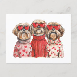 Valentijnsdag Shih Tzu Dogs Briefkaart