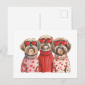 Valentijnsdag Shih Tzu Dogs Briefkaart (Voorkant / Achterkant)