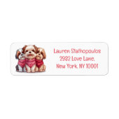Valentijnsdag Shih Tzu Dogs Etiket (Voorkant)