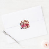 Valentijnsdag Shih Tzu Dogs Ronde Sticker (Envelop)