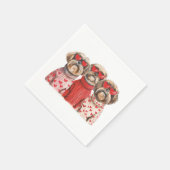 Valentijnsdag Shih Tzu Dogs Servet (Hoek)