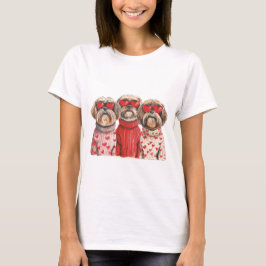 Valentijnsdag Shih Tzu Dogs T-shirt