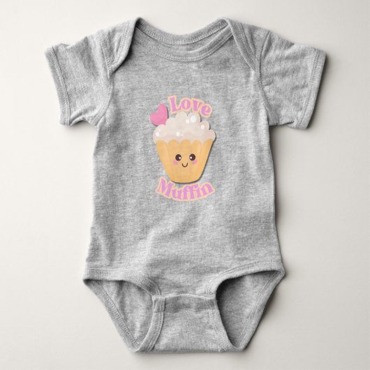Valentijnsdag Shirten voor Baby | Love Muffin Romper (Voorkant)