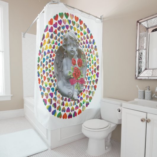 Valentijnsdag Shower Curtain, Angel Douchegordijn (In situ)