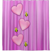 Valentijnsdag Shower Curtain, bijen Douchegordijn (Voorkant)