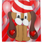 Valentijnsdag Shower Curtain, Dog Douchegordijn (Voorkant)