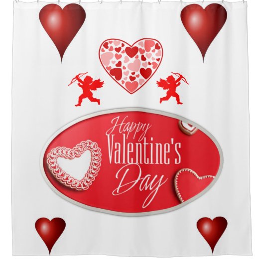 Valentijnsdag Shower Curtain Douchegordijn (Voorkant)