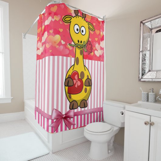 Valentijnsdag Shower Curtain, Giraffe Douchegordijn (In situ)