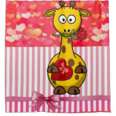 Valentijnsdag Shower Curtain, Giraffe Douchegordijn (Voorkant)