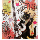 Valentijnsdag Shower Curtain, Parijs Frankrijk Douchegordijn (Voorkant)