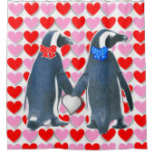 Valentijnsdag Shower Curtain, Penguin Douchegordijn (Voorkant)