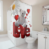 Valentijnsdag Shower Curtain, Teddy Bear Douchegordijn (In situ)