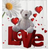 Valentijnsdag Shower Curtain, Teddy Bear Douchegordijn (Voorkant)