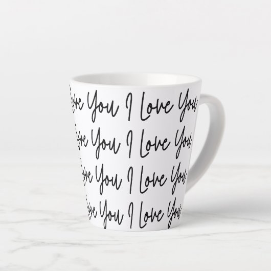 Valentijnsdag Simple Modern I Love You Latte Mok (Rechterhoek)