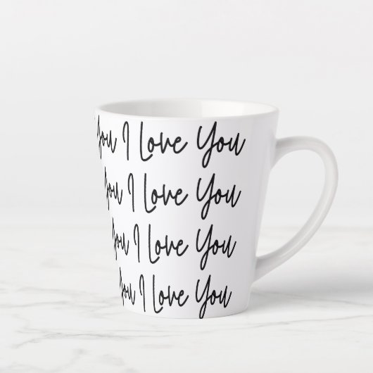 Valentijnsdag Simple Modern I Love You Latte Mok (Rechts)