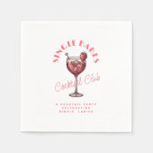 Valentijnsdag Single Babes Roze Cocktailparty  Servet (Voorkant)