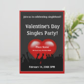 Valentijnsdag Singles Party Invitation Kaart (Staand voorkant)