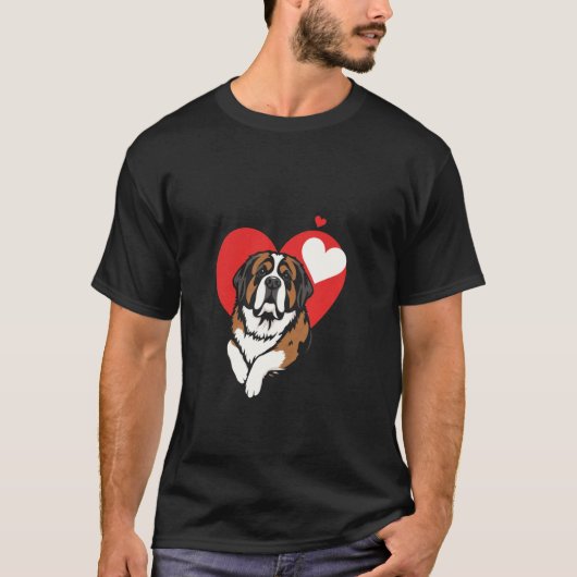 Valentijnsdag Sint-Bernardshond T-shirt (Voorkant)