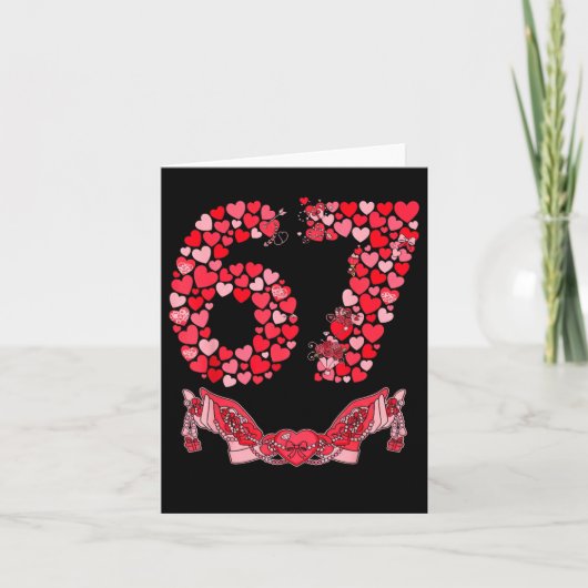 Valentijnsdag Six Seven 67 Grappige Meme 6 7 Valen Kaart (Voorkant)