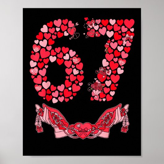 Valentijnsdag Six Seven 67 Grappige Meme 6 7 Valen Poster (Voorkant)