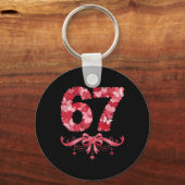 Valentijnsdag Six Seven 67 Grappige Meme 6 7 Valen Sleutelhanger (Voorkant)