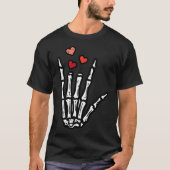 Valentijnsdag Skelet Hand Love Pocket ASL Mannen W T-shirt (Voorkant)
