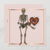 Valentijnsdag Skelet Hart Chic  Feestdagenkaart (Voorkant / Achterkant)