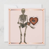 Valentijnsdag Skelet Hart Chic  Feestdagenkaart (Voorkant)