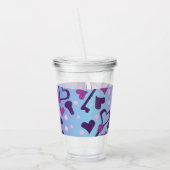 Valentijnsdag Skelet Sleutels en Hart Monogram Acryl Drinkbeker (Links)