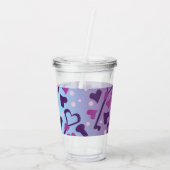 Valentijnsdag Skelet Sleutels en Hart Monogram Acryl Drinkbeker (Achterkant)