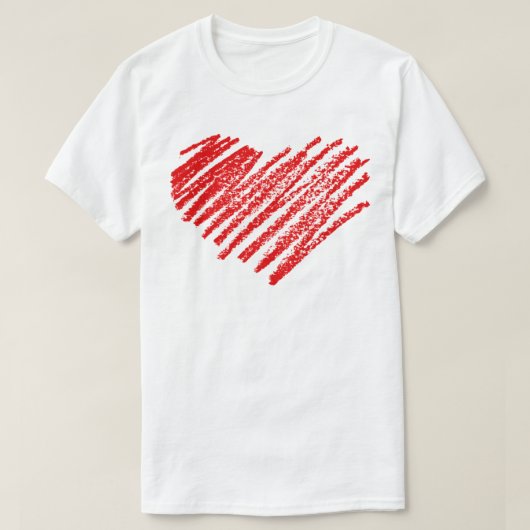 Valentijnsdag Sketch Heart Gift ontwerp voor Heren T-shirt (Design voorkant)