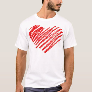 Valentijnsdag Sketch Heart Gift ontwerp voor Heren T-shirt