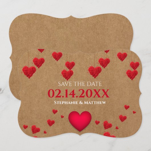 Valentijnsdag slaat de datum op kaart (Voorkant / Achterkant)