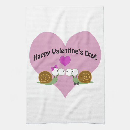 Valentijnsdag slakken theedoek (Verticaal)