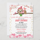 Valentijnsdag Sloth Baby shower van Mail Pink Kaart (Voorkant)
