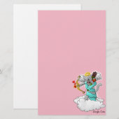 Valentijnsdag Smokey Grey Cupid Cat Briefpapier (Voorkant / Achterkant)