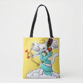 Valentijnsdag sneeuw Witte kookplaat Tote Bag (Voorkant)