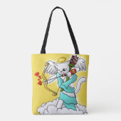 Valentijnsdag sneeuw Witte kookplaat Tote Bag (Achterkant)
